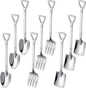 9PCS Shovel Spoons and Forks for Desserts Ice Cream Stainless Steel Mini | Shovel Shaped Small Spoons for Dessert, Cake, Fruit, Watermelon, Coffee, Yogurt(4.8in Mini Shovels Silver) 9PCS Shovel Spoons and Forks for Desserts Ice Cream Stainless Steel Mini | Shovel Shaped Small Spoons for Dessert, Cake, Fruit, Watermelon, Coffee, Yogurt(4.8in Mini Shovels Silver)