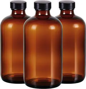 3 Pack,16 OZ Amber Glass Bottles Boston Round Sample Refillable Bottles with Black Caps, Perfect Glass Containers for kombucha, Secondary Fermentation,Storing condiment,Homemade Essential Oils 3 Pack,16 OZ Amber Glass Bottles Boston Round Sample Refillable Bottles with Black Caps, Perfect Glass Containers for kombucha, Secondary Fermentation,Storing condiment,Homemade Essential Oils