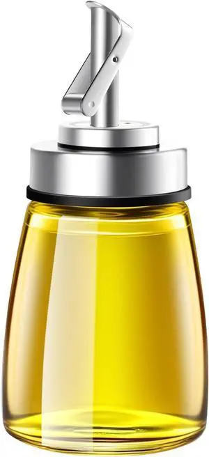 Glass Oil Dispenser Bottle with Stainless Steel Spout, Automatic Opening Lid, for Cooking Oil, Vinegar, Sauces, Syrup, 6OZ Glass Oil Dispenser Bottle with Stainless Steel Spout, Automatic Opening Lid, for Cooking Oil, Vinegar, Sauces, Syrup, 6OZ