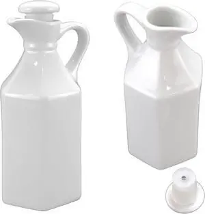 Iconikal Oil Cruet Set of 2 7oz Ceramic with Lid Olive Oil Iconikal Oil Cruet Set of 2 7oz Ceramic with Lid Olive Oil