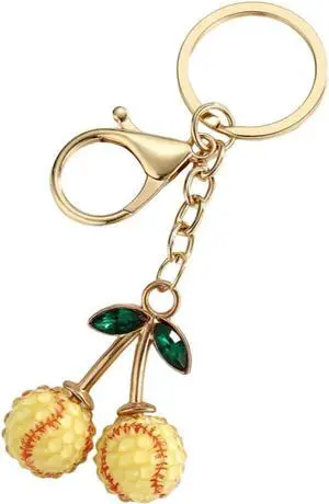 Exquisite Sport Ball Keychain Creative Cherry Shaped Baseball Volleyball Football Soccer Basketball Softball Keyring Exquisite Sport Ball Keychain Creative Cherry Shaped Baseball Volleyball Football Soccer Basketball Softball Keyring