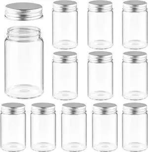 Cositina 12 Pack 95ml/3.2oz Glass Bottle Empty Transparent Sealed Jars with Aluminium Silver Screw Cap for Home Kitchen Storage Outdoor Garden Party Arts Crafts Decoration Cositina 12 Pack 95ml/3.2oz Glass Bottle Empty Transparent Sealed Jars with Aluminium Silver Screw Cap for Home Kitchen Storage Outdoor Garden Party Arts Crafts Decoration