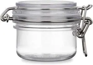 mollensiuer 2Pcs 4 Oz/120ml Clear Round Plastic Home Kitchen Storage Sealed Jar Bottles with Leak Proof Rubber and Hinged Lid for Spices, Candy, Gift, Arts and Crafts Storage Multi-purpose Container mollensiuer 2Pcs 4 Oz/120ml Clear Round Plastic Home Kitchen Storage Sealed Jar Bottles with Leak Proof Rubber and Hinged Lid for Spices, Candy, Gift, Arts and Crafts Storage Multi-purpose Container