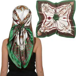 EXTREE Women's 35 inch Fashion Headscarf Silk Satin Scarf for Hair Wrapping at Night Bandana Square Scarf for Sleeping EXTREE Women's 35 inch Fashion Headscarf Silk Satin Scarf for Hair Wrapping at Night Bandana Square Scarf for Sleeping