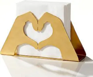 Love Heart Napkin Holder, Gold Metal Napkin Holder for Table | Rust-resistant metal, 5.5×1.5×3 inch size, holds napkins, letters and invitations for kitchen, dining table and wedding decor Love Heart Napkin Holder, Gold Metal Napkin Holder for Table | Rust-resistant metal, 5.5×1.5×3 inch size, holds napkins, letters and invitations for kitchen, dining table and wedding decor
