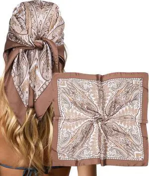 CHLINS 27.5 Inches Satin Head Scarf Bandana for Women Silk Hair Scarf for Hair & Neck, Girls' Square Scarf Wrap CHLINS 27.5 Inches Satin Head Scarf Bandana for Women Silk Hair Scarf for Hair & Neck, Girls' Square Scarf Wrap
