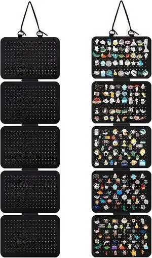 Hanging Enamel Pin Panels Display Pages with 5 Loose-leaf Board Pieces, Hanging Brooch Pin Organizer, Removable Badge Collection Display Holder (Pins Not Included) Hanging Enamel Pin Panels Display Pages with 5 Loose-leaf Board Pieces, Hanging Brooch Pin Organizer, Removable Badge Collection Display Holder (Pins Not Included)