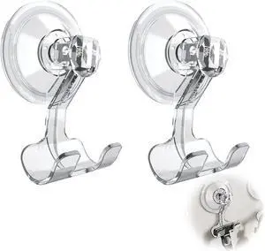 2PCS Suction Cup Razor Holder for Shower, Clear Reusable His and Hers Razor Hooks 2PCS Suction Cup Razor Holder for Shower, Clear Reusable His and Hers Razor Hooks