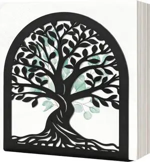 Napkin Holder for Table, Tree of Life Decorative Metal Napkin Dispenser for Kitchen Dining, Countertop, Coffee Bar Tabletop Decor, Restaurant and Outdoor Use, Black Napkin Holder for Table, Tree of Life Decorative Metal Napkin Dispenser for Kitchen Dining, Countertop, Coffee Bar Tabletop Decor, Restaurant and Outdoor Use, Black