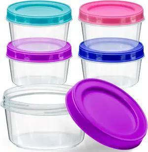 DecorRack 7 oz Food Storage Containers, Multipurpose, Screw Lids (4 Pack) DecorRack 7 oz Food Storage Containers, Multipurpose, Screw Lids (4 Pack)