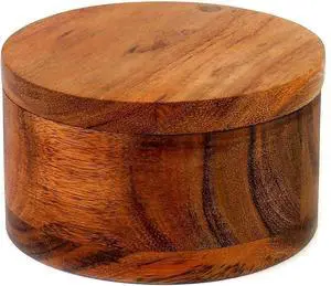 Kaizen Casa Acacia Wood Salt or Spice Box with Swivel Cover perfect for keeping table salt, gourmet salts, herbs or favorite seasonings, close at hand on your countertop. Kaizen Casa Acacia Wood Salt or Spice Box with Swivel Cover perfect for keeping table salt, gourmet salts, herbs or favorite seasonings, close at hand on your countertop.