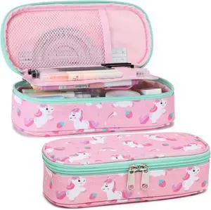 Cambond Pencil Case for Girls - Large Capacity Multi-slot Kids Pencil Pouch Holder for School, Long-lasting Cute Pencil Box for Girls Kids, Pink Unicorns Cambond Pencil Case for Girls - Large Capacity Multi-slot Kids Pencil Pouch Holder for School, Long-lasting Cute Pencil Box for Girls Kids, Pink Unicorns