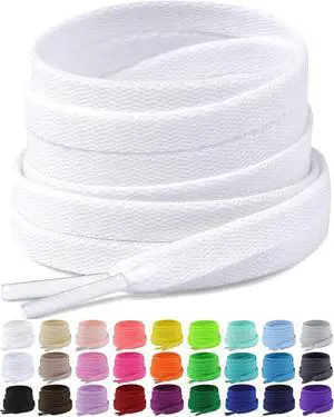 2 Pairs Flat Shoelaces, 5/16" Shoe Laces for Sneakers 2 Pairs Flat Shoelaces, 5/16" Shoe Laces for Sneakers