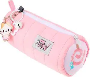 Pink Kawaii Pencil Case with Cat Keychain, Cute Cat Makeup Bag | Large Capacity Cream Roll Cartoon Pencil Case with Zipper for Women Makeup Brushes Stationery Pens Valentine's Day Gift Pink Kawaii Pencil Case with Cat Keychain, Cute Cat Makeup Bag | Large Capacity Cream Roll Cartoon Pencil Case with Zipper for Women Makeup Brushes Stationery Pens Valentine's Day Gift