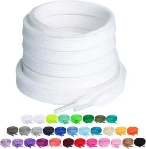 Booyckiy 2 Pairs 2/5" Flat Shoe Laces for Sneakers 31 Colors Shoelaces in 27"-72" Booyckiy 2 Pairs 2/5" Flat Shoe Laces for Sneakers 31 Colors Shoelaces in 27"-72"