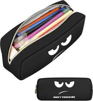 FINPAC Pencil Case, Large Capacity Pencil Pouch with Zipper | Coin Pouch Cosmetic Bag Bible Pencil Box Office Stationery, Black FINPAC Pencil Case, Large Capacity Pencil Pouch with Zipper | Coin Pouch Cosmetic Bag Bible Pencil Box Office Stationery, Black