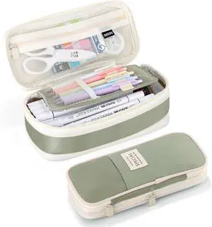 Large Capacity Pencil Case with Zipper, Aesthetic Pencil Pouch, Portable Stationery Organizer Bag for Teen and Adults, Big Pencil Bag for College, Office, Travel Large Capacity Pencil Case with Zipper, Aesthetic Pencil Pouch, Portable Stationery Organizer Bag for Teen and Adults, Big Pencil Bag for College, Office, Travel