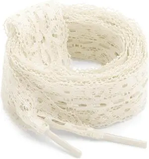 Flat Lace Fancy Shoelaces: 2 Pairs 3CM Wide Women Lacy Shoe Laces | Cute Sneakers Shoestrings, Soft Nylon Material, 14 Lengths, 13 Colors, Fit for Tennis Shoes/High Tops/Boots Flat Lace Fancy Shoelaces: 2 Pairs 3CM Wide Women Lacy Shoe Laces | Cute Sneakers Shoestrings, Soft Nylon Material, 14 Lengths, 13 Colors, Fit for Tennis Shoes/High Tops/Boots