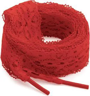 Flat Lace Fancy Shoelaces: 2 Pairs 3CM Wide Women Lacy Shoe Laces | Cute Sneakers Shoestrings, Soft Nylon Material, 14 Lengths, 13 Colors, Fit for Tennis Shoes/High Tops/Boots Flat Lace Fancy Shoelaces: 2 Pairs 3CM Wide Women Lacy Shoe Laces | Cute Sneakers Shoestrings, Soft Nylon Material, 14 Lengths, 13 Colors, Fit for Tennis Shoes/High Tops/Boots