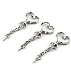 20pcs Silver Heart Design Spring Snap Keychain Clip Zinc Alloy DIY Key Chains Accessories Creative Pentagram Hanging Buckle 20pcs Silver Heart Design Spring Snap Keychain Clip Zinc Alloy DIY Key Chains Accessories Creative Pentagram Hanging Buckle