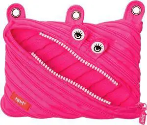 ZIPIT Monster Pencil Case for Girls, Cute 3-Ring Binder Pouch ,Pink | One long zipper pouch, wide opening, machine washable, fits a 3-ring binder, holds 60 pens & pencils, great as makeup case ZIPIT Monster Pencil Case for Girls, Cute 3-Ring Binder Pouch ,Pink | One long zipper pouch, wide opening, machine washable, fits a 3-ring binder, holds 60 pens & pencils, great as makeup case