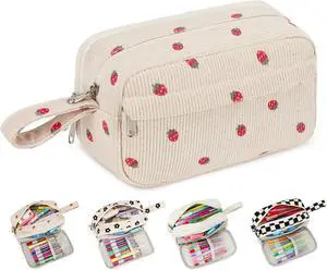 Bluboon Big Capacity Pencil Case Pencil Pouch Pen Case School Supplies Cute Pencil Box Pencil Bag for Teen Girls Boys Women Man (Strawberry Beige) Bluboon Big Capacity Pencil Case Pencil Pouch Pen Case School Supplies Cute Pencil Box Pencil Bag for Teen Girls Boys Women Man (Strawberry Beige)