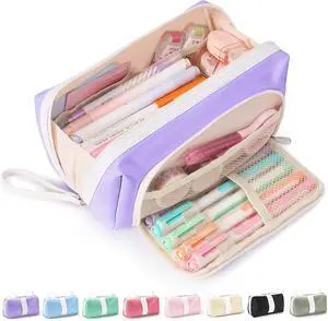Sooez Big Capacity Pencil Case, Extra Large Pencil Pouch with Zipper Pocket | Wide Opening Pencil Bag, Portable Stationery Pouch, Cute School Office Supplies for Teens Girls Adults, Purple Sooez Big Capacity Pencil Case, Extra Large Pencil Pouch with Zipper Pocket | Wide Opening Pencil Bag, Portable Stationery Pouch, Cute School Office Supplies for Teens Girls Adults, Purple