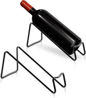 TONLEA Countertop Wine Rack, 2 Pcs Wine Bottle Holder, Metal Small Wine Rack, Tabletop Wine Storage Stand for Cabinet, Pantry, Bar, Black TONLEA Countertop Wine Rack, 2 Pcs Wine Bottle Holder, Metal Small Wine Rack, Tabletop Wine Storage Stand for Cabinet, Pantry, Bar, Black