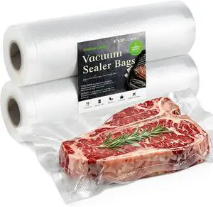 Kitchen Essentials, Vacuum Sealer Bags Rolls, 8in x 20ft, 2 Pack | Commercial Grade, BPA Free, Customized Size, Sous Vide Cooking, Puncture Prevention, Kitchen Gadgets Kitchen Essentials, Vacuum Sealer Bags Rolls, 8in x 20ft, 2 Pack | Commercial Grade, BPA Free, Customized Size, Sous Vide Cooking, Puncture Prevention, Kitchen Gadgets