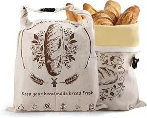 Beeswax Bread Bags for Homemade Sourdough,2 Pack XL Reusable Bags | Natural beeswax coating keeps bread crusty & fresh. Easy to clean, freezer-friendly, reusable for sourdough, snacks & more. Beeswax Bread Bags for Homemade Sourdough,2 Pack XL Reusable Bags | Natural beeswax coating keeps bread crusty & fresh. Easy to clean, freezer-friendly, reusable for sourdough, snacks & more.