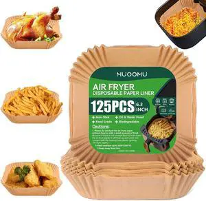 Air Fryer Disposable Paper Liners Square, Non-Stick Parchment, AirFryer Accessories for Baking Microwave Oven Frying Pan, Oil Proof, Water Proof (125PCS, 6.3inch) Air Fryer Disposable Paper Liners Square, Non-Stick Parchment, AirFryer Accessories for Baking Microwave Oven Frying Pan, Oil Proof, Water Proof (125PCS, 6.3inch)