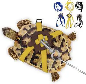 Tortoise Turtle Leather Harness & Leash - Small Pet Turtle Supplies, Adjustable Control (S, Yellow) Tortoise Turtle Leather Harness & Leash - Small Pet Turtle Supplies, Adjustable Control (S, Yellow)