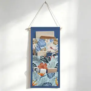 IAXIC Canvas Wall Hanging Organizer with Pockets Fish Extender Hanging Pouch Tropical Leaves Door Closet Organizers Fabric Storage Pockets Wall Decoration IAXIC Canvas Wall Hanging Organizer with Pockets Fish Extender Hanging Pouch Tropical Leaves Door Closet Organizers Fabric Storage Pockets Wall Decoration