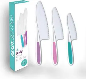 Tovla Jr. Kid Safe Knife Set for Real Cooking | Toddler Knives | Ages 4-12 | Montessori Kitchen Tools for Girls | Kids Knife Set of 3 | BPA Free Dishwasher Safe | Birthday Christmas Stocking Stuffer Tovla Jr. Kid Safe Knife Set for Real Cooking | Toddler Knives | Ages 4-12 | Montessori Kitchen Tools for Girls | Kids Knife Set of 3 | BPA Free Dishwasher Safe | Birthday Christmas Stocking Stuffer