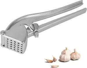 Professional Garlic Press, Aluminum Alloy Heavy-Duty Garlic Mincer Crusher | Easy Squeeze Masher Rocker Tool with Ergonomic Handle, Dishwasher Safe Kitchen Gadget Essential (Silver) Professional Garlic Press, Aluminum Alloy Heavy-Duty Garlic Mincer Crusher | Easy Squeeze Masher Rocker Tool with Ergonomic Handle, Dishwasher Safe Kitchen Gadget Essential (Silver)