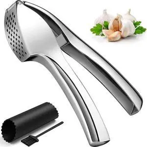 TAHINO Garlic Press Crusher & Mincer Heavy Duty Zinc Alloy Garlic Press, Ergonomic Easy Squeeze Handheld Garlic Crusher Tool, Rust Resistant Kitchen Garlic Mincer TAHINO Garlic Press Crusher & Mincer Heavy Duty Zinc Alloy Garlic Press, Ergonomic Easy Squeeze Handheld Garlic Crusher Tool, Rust Resistant Kitchen Garlic Mincer