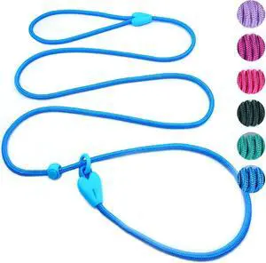 Slip Leads for Dogs Comfortable 6 FT Heavy Duty Loop No Pull Pet Training Leash 6 Colors Classic Dog Leash for Small Medium Dogs, Blue Slip Leads for Dogs Comfortable 6 FT Heavy Duty Loop No Pull Pet Training Leash 6 Colors Classic Dog Leash for Small Medium Dogs, Blue