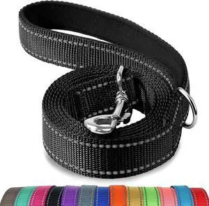 Joytale Reflective Dog Leash for Medium & Large Dogs, 6 FT x 1", Black | Heavy Duty Nylon Webbing, Padded Handle for Comfort, Visible at Night, for Walking & Training Joytale Reflective Dog Leash for Medium & Large Dogs, 6 FT x 1", Black | Heavy Duty Nylon Webbing, Padded Handle for Comfort, Visible at Night, for Walking & Training