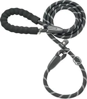 iYoShop Durable Slip Lead Dog Leash, 1/2" x 6 FT, Black | Padded Handle, Reflective Threads, No Pull, Dog Training Leash iYoShop Durable Slip Lead Dog Leash, 1/2" x 6 FT, Black | Padded Handle, Reflective Threads, No Pull, Dog Training Leash