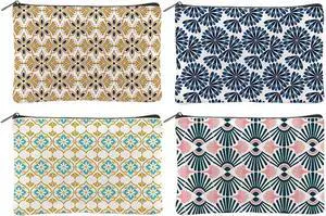4Pcs Boho Makeup Bags 5.91x9.06 inch Floral Canvas Cosmetic Bags with Zipper Canvas Travel Toiletry Pouches for Women Party Shopping Home Accessories(Orange Blue Green Gold) 4Pcs Boho Makeup Bags 5.91x9.06 inch Floral Canvas Cosmetic Bags with Zipper Canvas Travel Toiletry Pouches for Women Party Shopping Home Accessories(Orange Blue Green Gold)