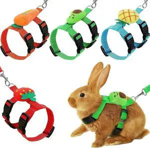 4 Sets Adjustable Bunny Rabbit Harness and Leash Set Small Pet Cute Vest Harness Leash Ferret Harness Guinea Pig Harness Ferret Leash with Decorations for Bunny Kitten Puppy, Small Pets 4 Sets Adjustable Bunny Rabbit Harness and Leash Set Small Pet Cute Vest Harness Leash Ferret Harness Guinea Pig Harness Ferret Leash with Decorations for Bunny Kitten Puppy, Small Pets