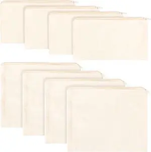 8PCS Canvas Cosmetic Bags Blank DIY Craft Pouch Multipurpose Zipper Makeup Bags for Travel Toiletry Cosmetic Storage 8PCS Canvas Cosmetic Bags Blank DIY Craft Pouch Multipurpose Zipper Makeup Bags for Travel Toiletry Cosmetic Storage