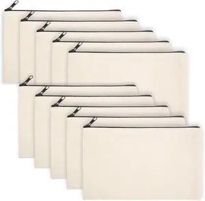 Legigo Blank Canvas Bags Zipper Pouch Makeup Bags Pencil Pouch Bulk | Multi-Purpose, Sturdy Canvas Pouch with Zipper, Cosmetic Travel Toiletry Bag for DIY Crafts, Gifts & Storage, 8.3 x 5 Inch Legigo Blank Canvas Bags Zipper Pouch Makeup Bags Pencil Pouch Bulk | Multi-Purpose, Sturdy Canvas Pouch with Zipper, Cosmetic Travel Toiletry Bag for DIY Crafts, Gifts & Storage, 8.3 x 5 Inch