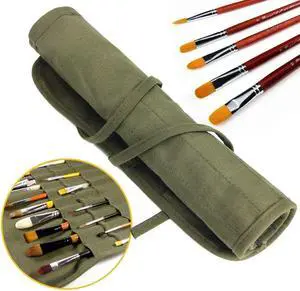 Paint Brush Holder, 22 Slots Storage for Acrylic Oil Watercolor Gouache Artist Roll Canvas Pouch, Silver White Holds 100 Brushes Paint Brush Holder, 22 Slots Storage for Acrylic Oil Watercolor Gouache Artist Roll Canvas Pouch, Silver White Holds 100 Brushes
