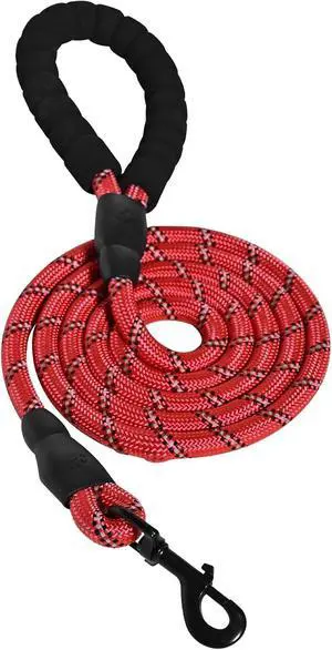 Amazon Basics Round Dog Leash, Heavy Duty, Durable Rope for Small, Medium, and Large Dogs, Lightweight Design for Walking, Training, and Outdoor Activities, Red, 6 Ft Amazon Basics Round Dog Leash, Heavy Duty, Durable Rope for Small, Medium, and Large Dogs, Lightweight Design for Walking, Training, and Outdoor Activities, Red, 6 Ft