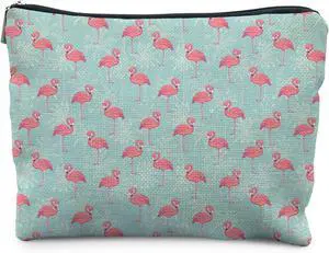 Flamingo Makeup Bag for Women, Flamingo Gifts for Women, Summer Beachy Blue Cosmetic Bags, Flamingos Lover Gifts,Animal Zipper Makeup Pouch for Purse Flamingo Makeup Bag for Women, Flamingo Gifts for Women, Summer Beachy Blue Cosmetic Bags, Flamingos Lover Gifts,Animal Zipper Makeup Pouch for Purse