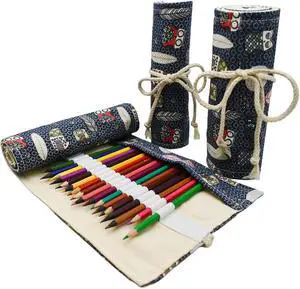 Maydahui 24 Slots Owl Colored Pencil Roll Wraps Canvas Pencils Roll Holder | Pencil Pouch Bag Aesthetic Case Organizer Bag for Art Lovers Artist Drawing Maydahui 24 Slots Owl Colored Pencil Roll Wraps Canvas Pencils Roll Holder | Pencil Pouch Bag Aesthetic Case Organizer Bag for Art Lovers Artist Drawing