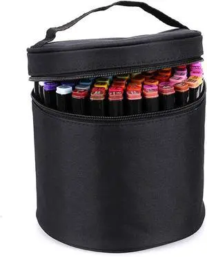BTSKY Multifunction Marker Case - Zippered Canvas Pen Bag for 80 Markers | Pencil Organizer Stationary Storage, Black (NO Compartments Inside, Markers Not Included) BTSKY Multifunction Marker Case - Zippered Canvas Pen Bag for 80 Markers | Pencil Organizer Stationary Storage, Black (NO Compartments Inside, Markers Not Included)