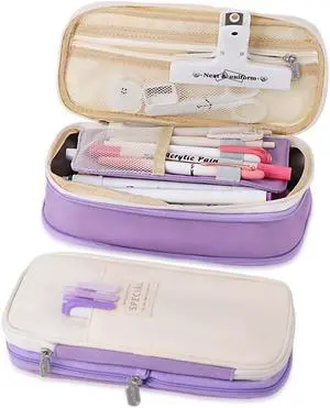 iSuperb Foldable Pencil Case Zipper Big Capacity Canvas Pencil Pouch Cosmetic Organizers Pen Bag Makeup Bags for Women (Purple) iSuperb Foldable Pencil Case Zipper Big Capacity Canvas Pencil Pouch Cosmetic Organizers Pen Bag Makeup Bags for Women (Purple)