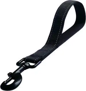Short Nylon Dog Lead - Heavy Duty Padded Handle - Reflective Black, 12 Inch for Large & Medium Dogs Short Nylon Dog Lead - Heavy Duty Padded Handle - Reflective Black, 12 Inch for Large & Medium Dogs